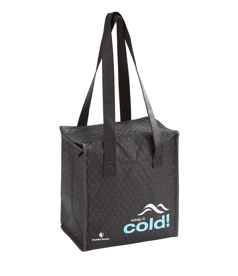 9" x 5.9" x 9.2" Insulated Reusable Bag with Handles, QTY 50