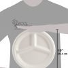 10" Round Fibre 3-Compartment Compostable Plate - Image 3