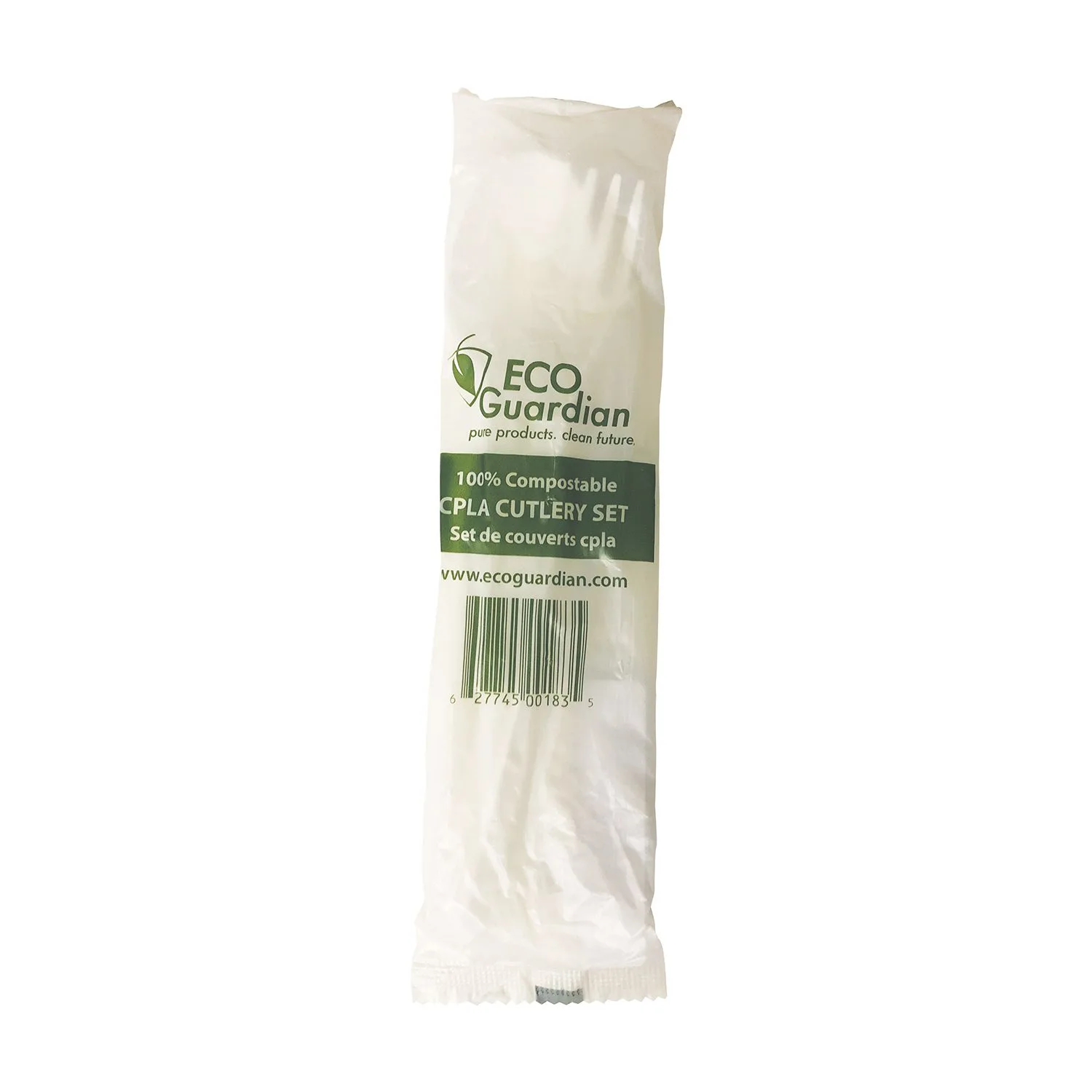 6.5" CPLA Compostable Cutlery Set with Napkin