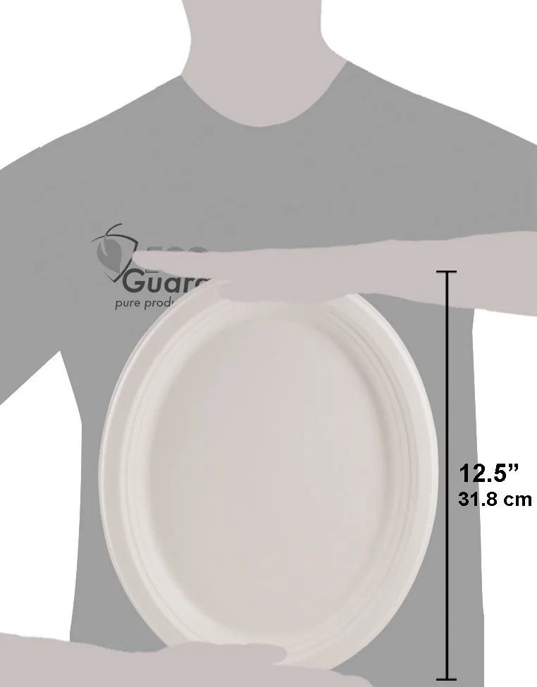 12.5" Oval Fibre Compostable Plate - Image 3