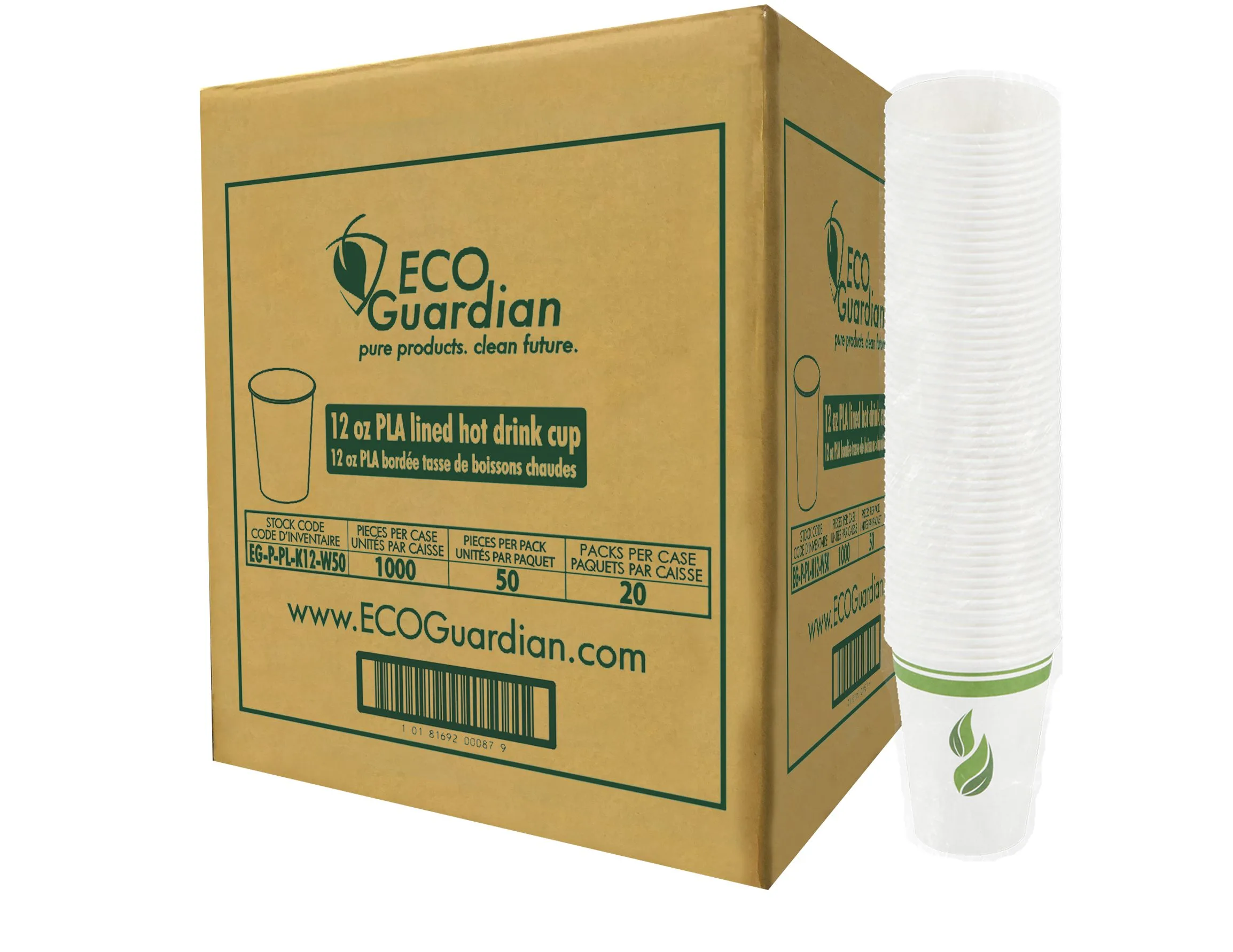12 oz PLA-Lined Single Wall Paper Cup, Compostable, Qty 50 - Image 4