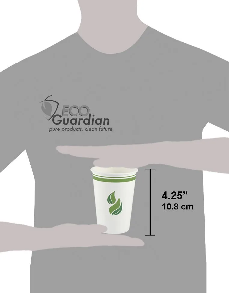 12 oz PLA-Lined Single Wall Paper Cup, Compostable, Qty 50 - Image 3