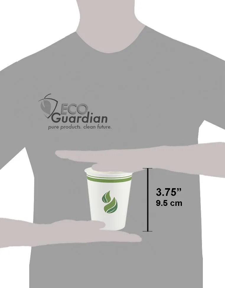 8 oz PLA-Lined Single Wall Paper Cup, Compostable, Qty 50 - Image 3