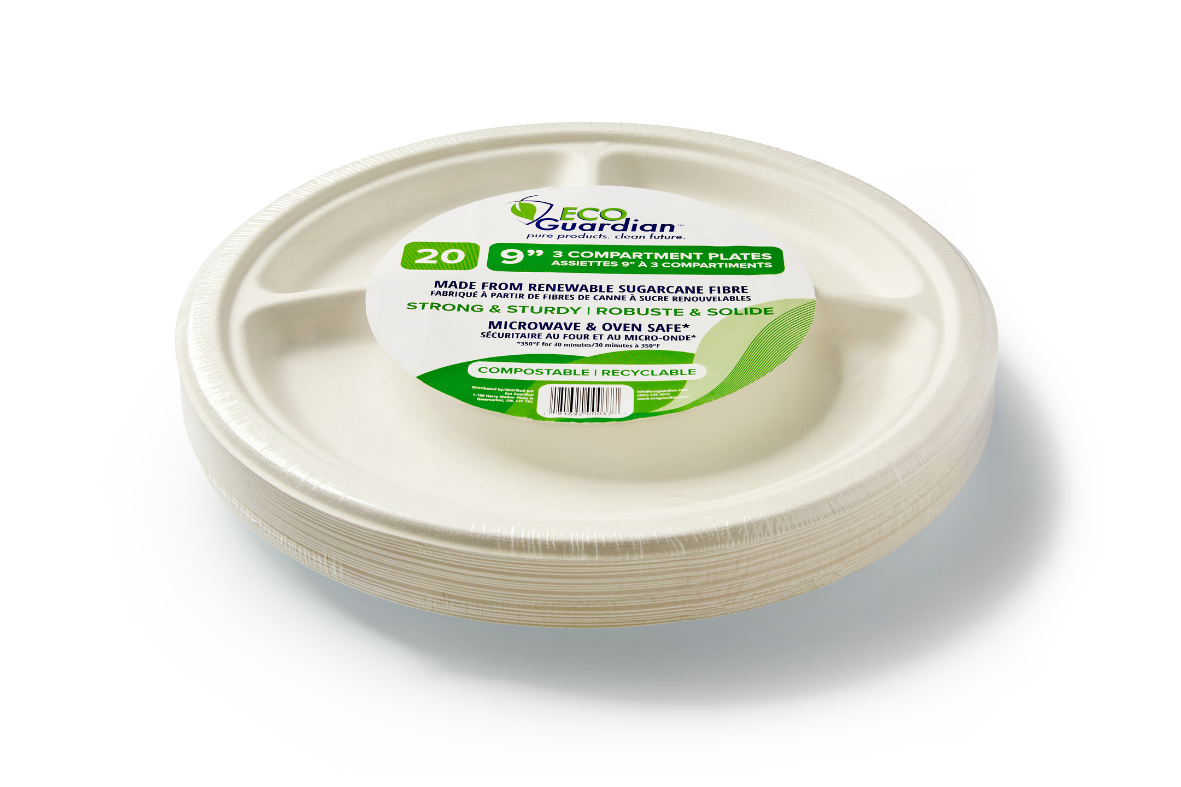 Eco Guardian 9 Inch 3-compartment plate