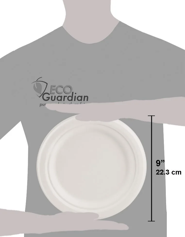 9" Round Fibre Compostable Plate - Image 3