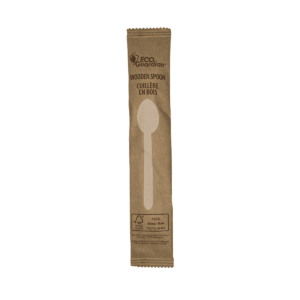 6.25" Wooden Spoon, Individually Wrapped, Compostable, Qty 100 - FSC 100% Certified,