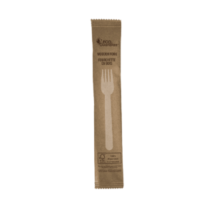 6.25″ Wooden Fork, Individually Wrapped, Compostable Wood, Qty 100