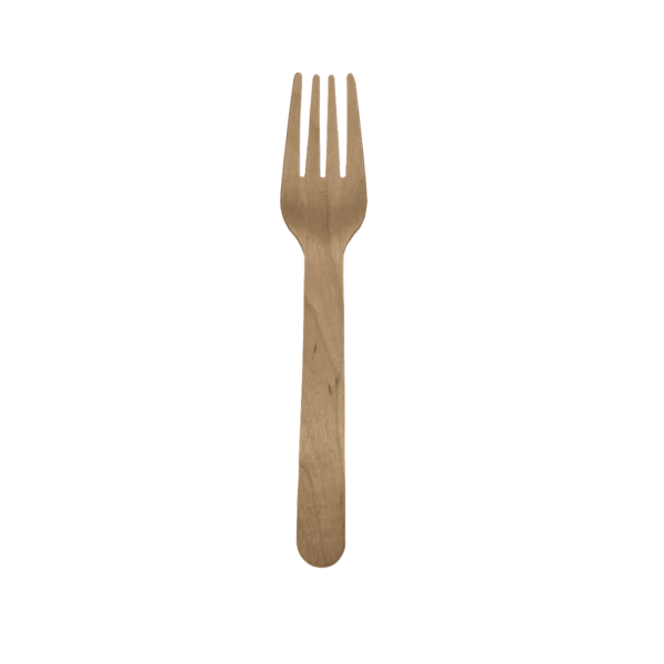 6.25″ Wooden Fork, Individually Wrapped, Compostable Wood, Qty 100 - Image 2