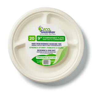 Eco Guardian 9" 3-compartment plates