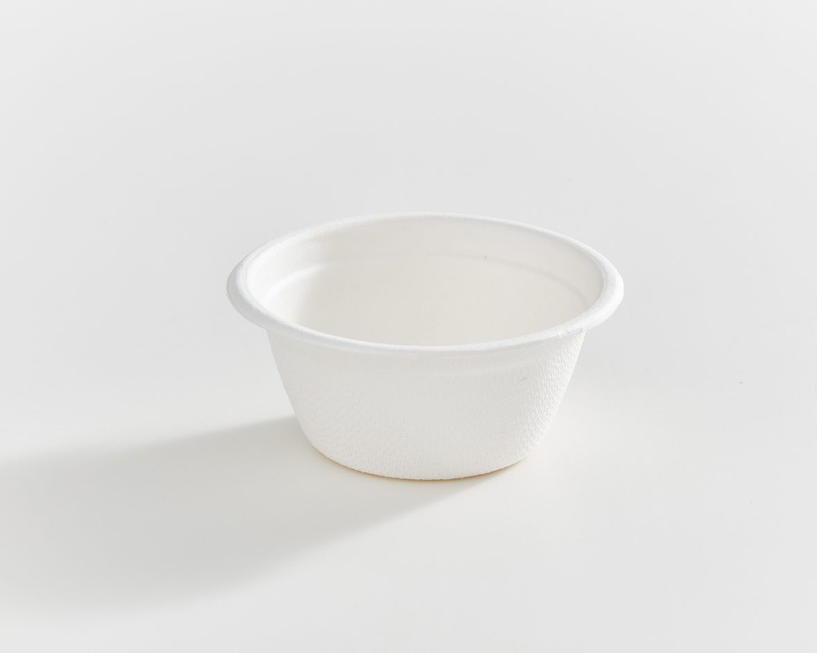 Compostable Sauce Cup With Lid 2oz, Natural Bagasse Fiber Condiment Cups  100's - Go-Compost Gravy Cups With Lid