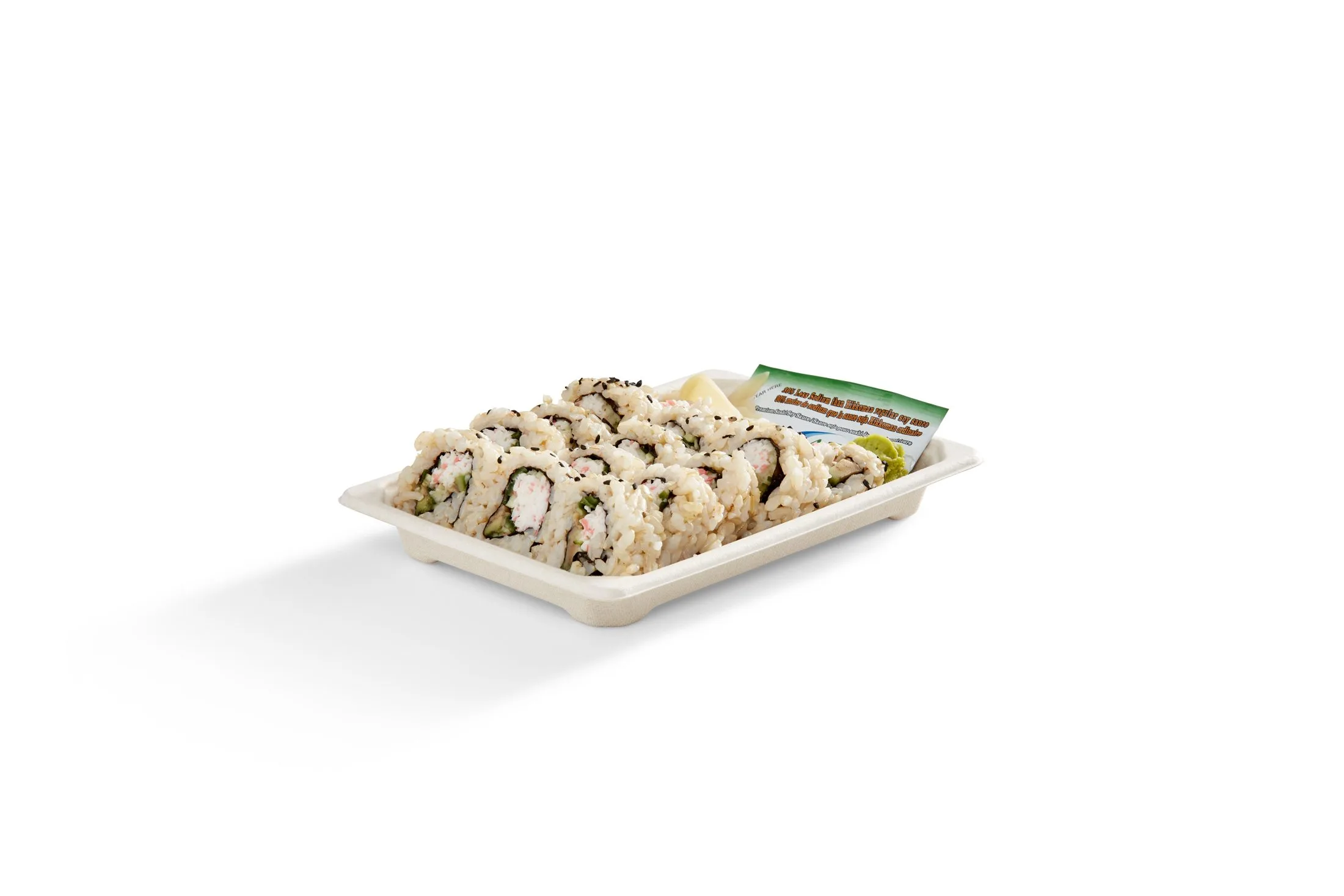 7.2" x 5" Small, Rectangular Fibre Sushi Tray - Image 4