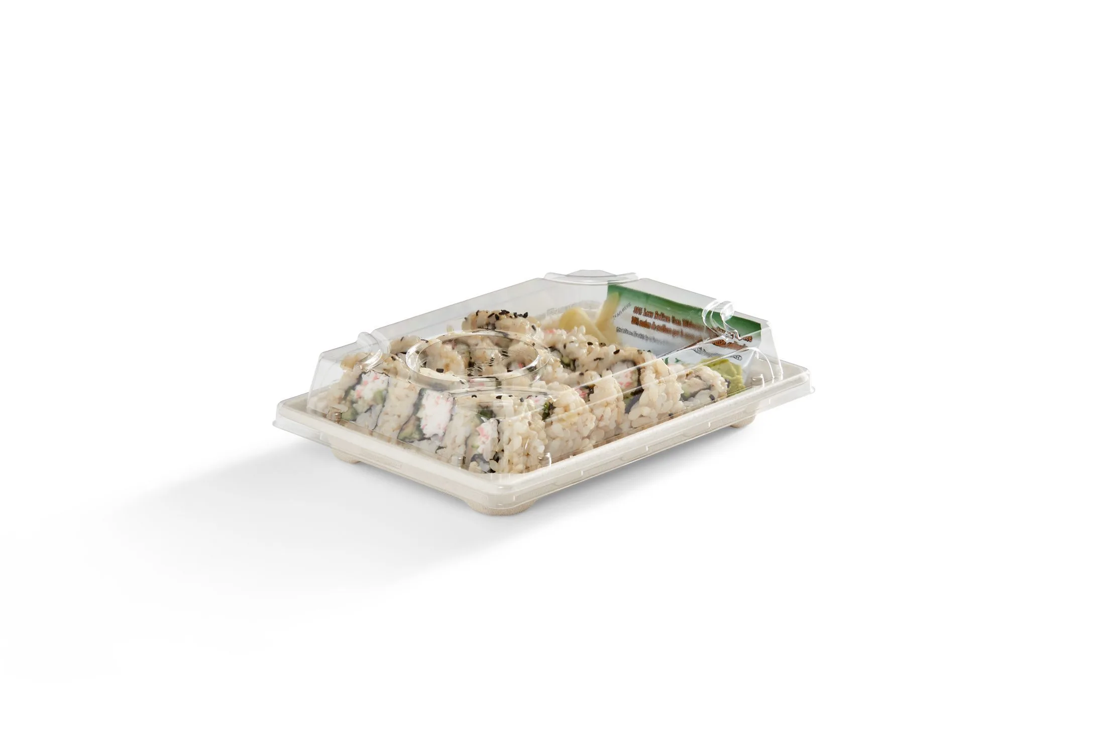 7.2" x 5" Small, Rectangular Fibre Sushi Tray - Image 6