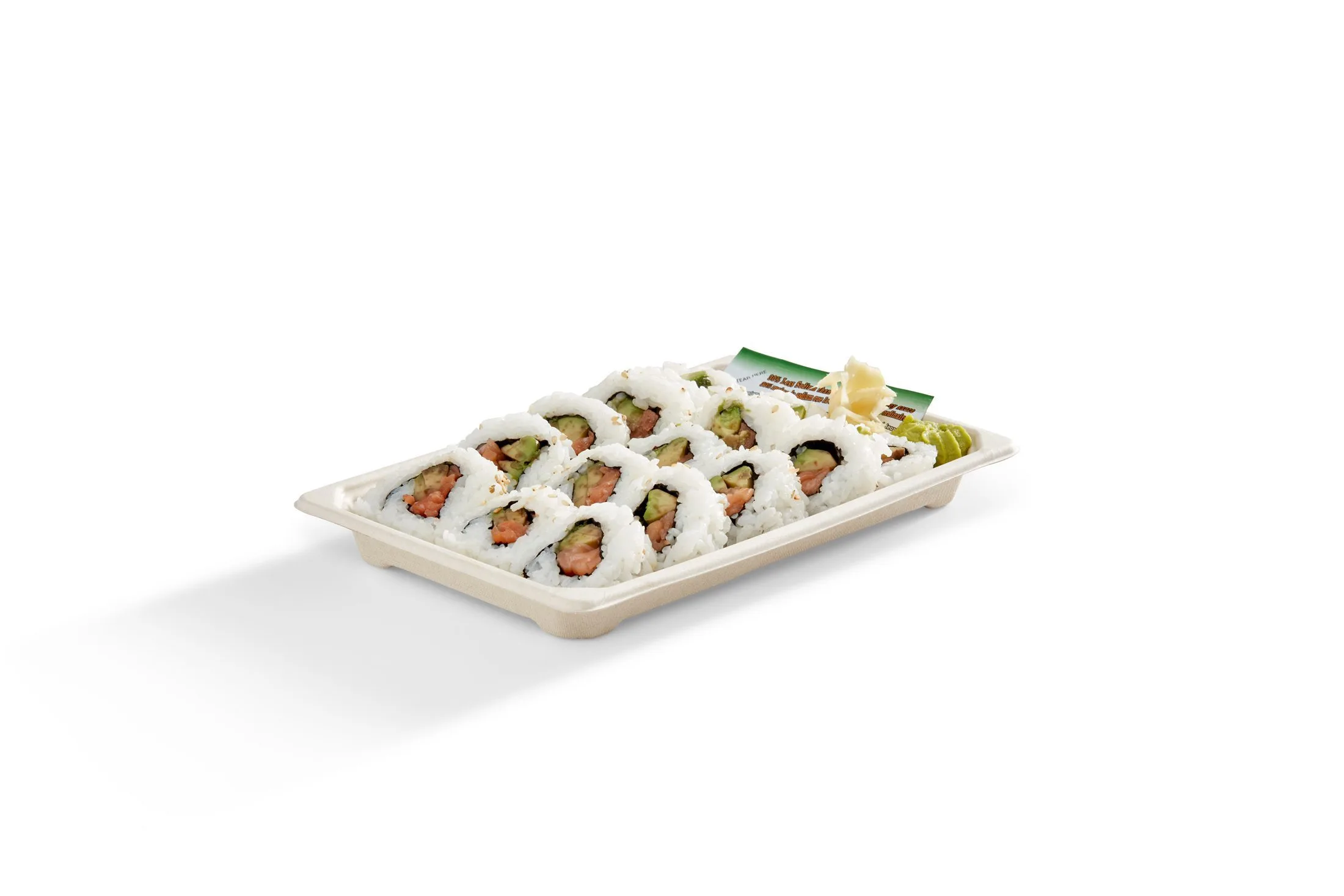 8.5" x 5.3" Medium, Rectangular Fibre Sushi Tray - Image 4