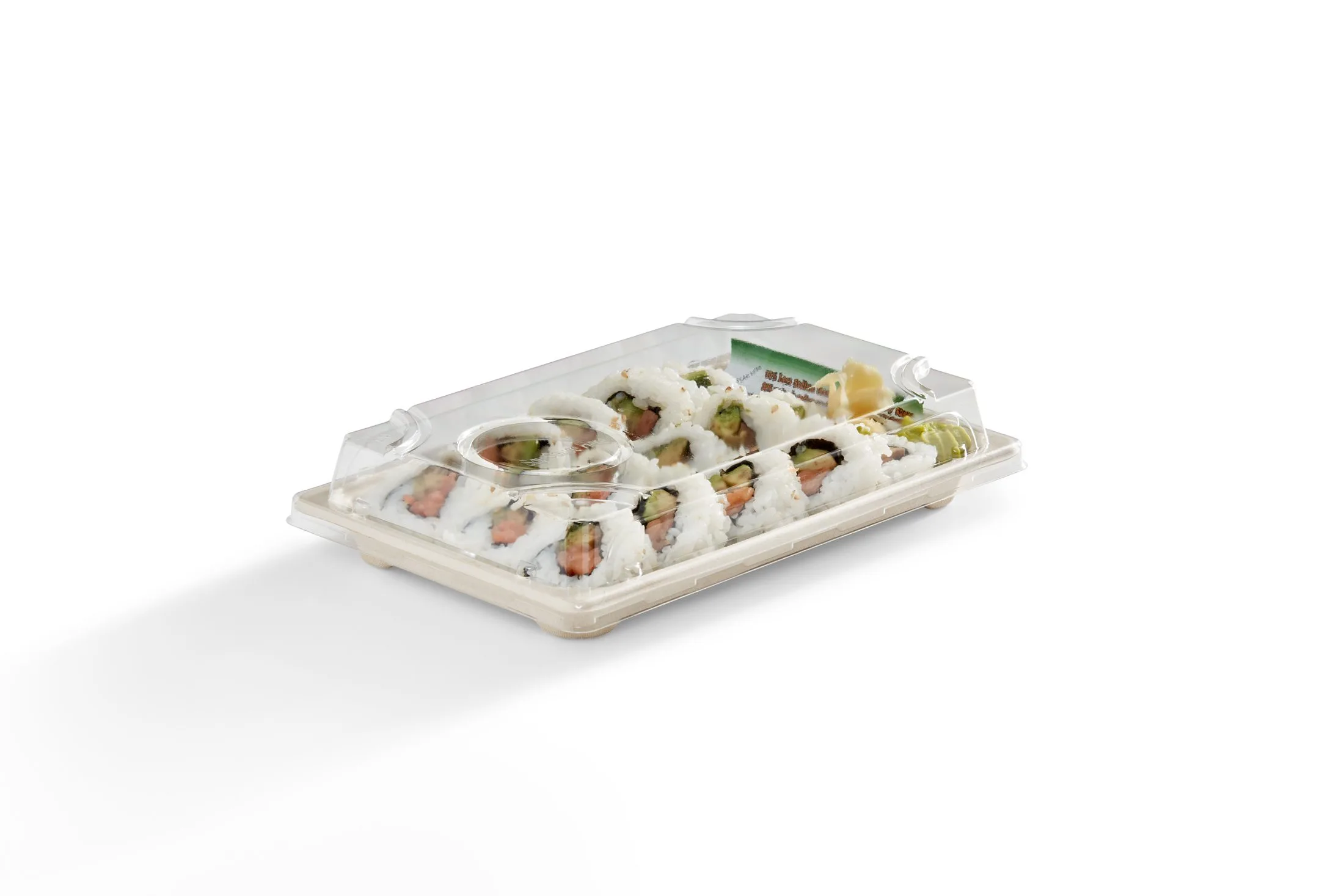 8.5" x 5.3" Medium, Rectangular Fibre Sushi Tray - Image 5