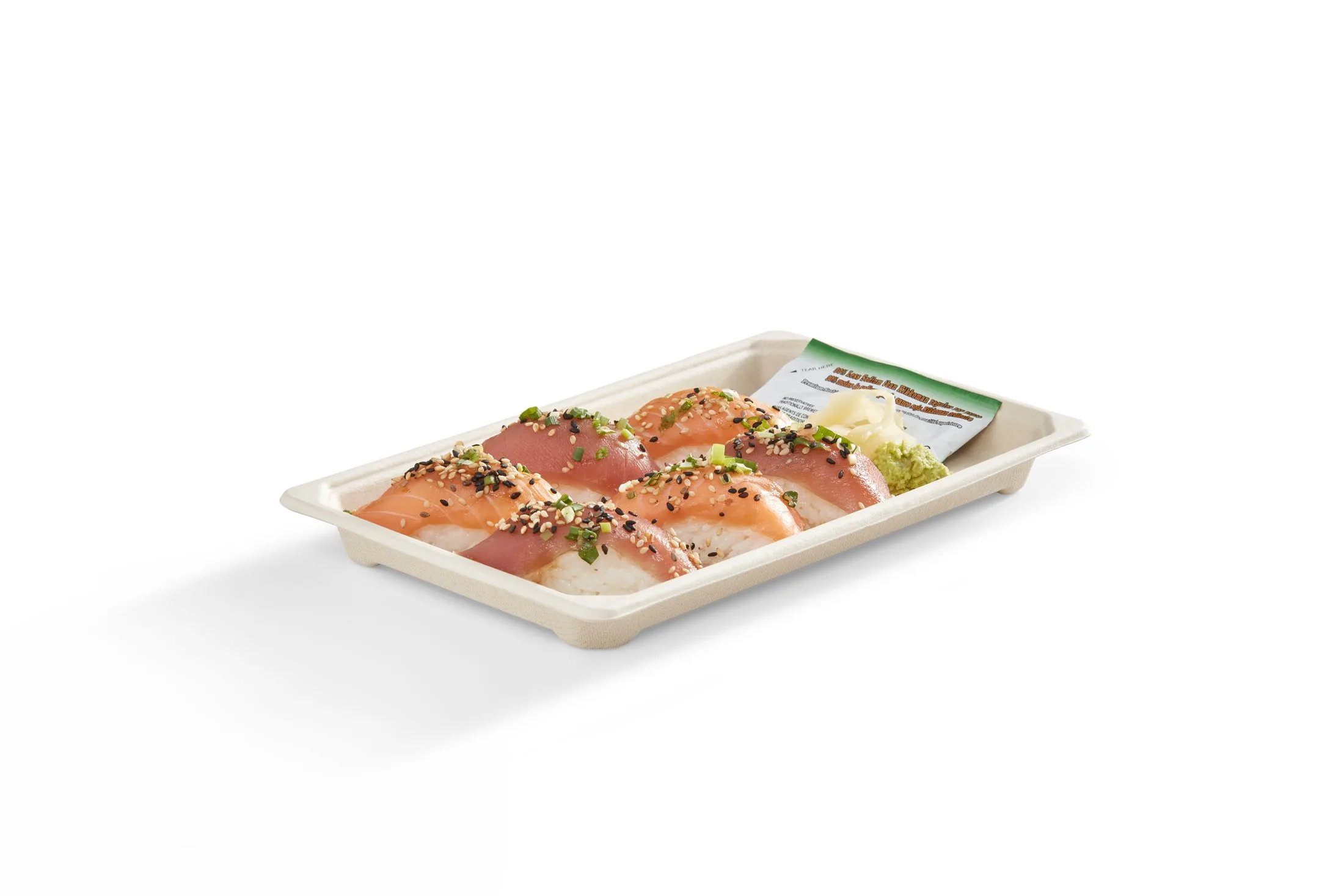9.3" x 5.7" Large, Rectangular Fibre Sushi Tray - Image 4
