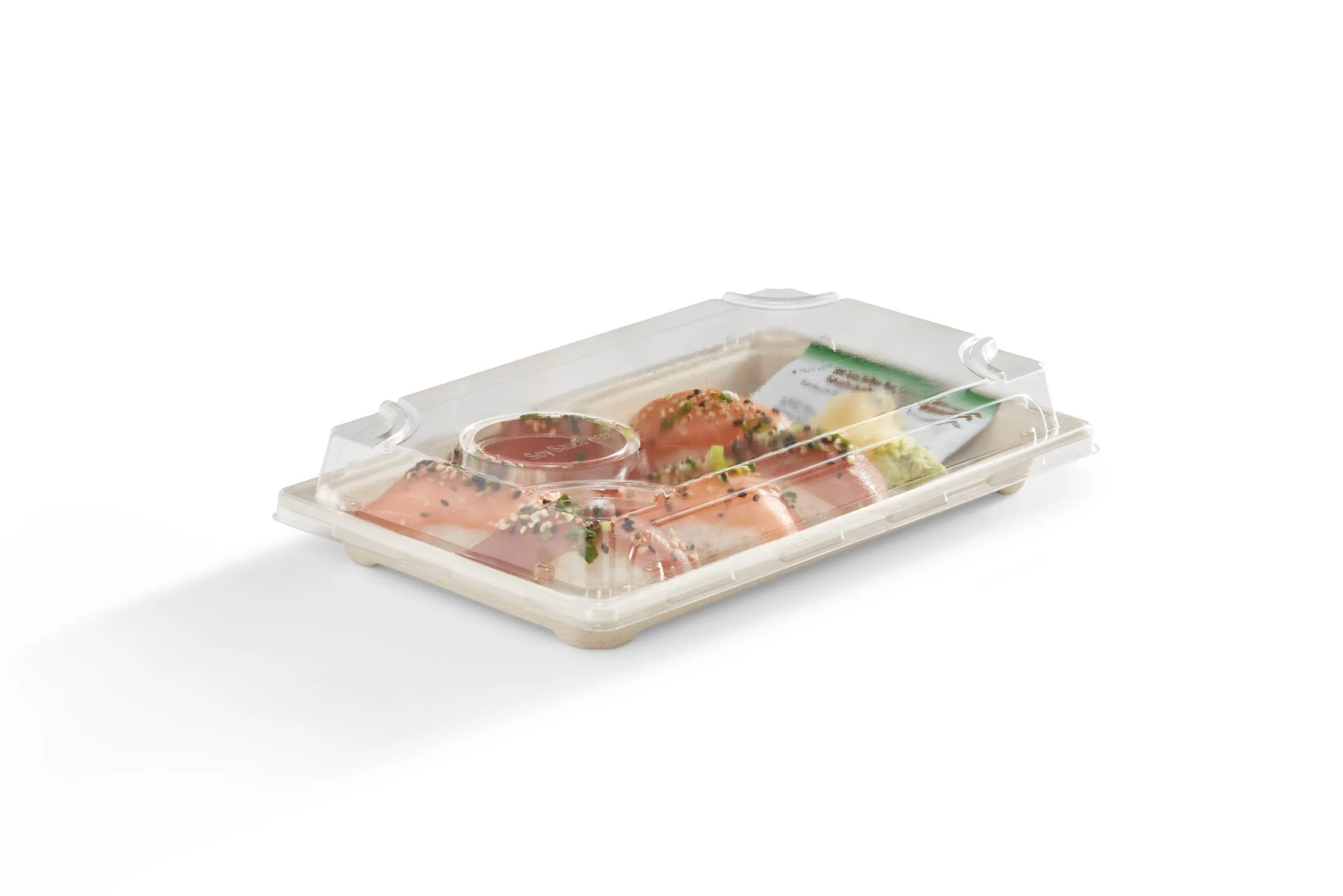 9.3" x 5.7" Large, Rectangular Fibre Sushi Tray - Image 5