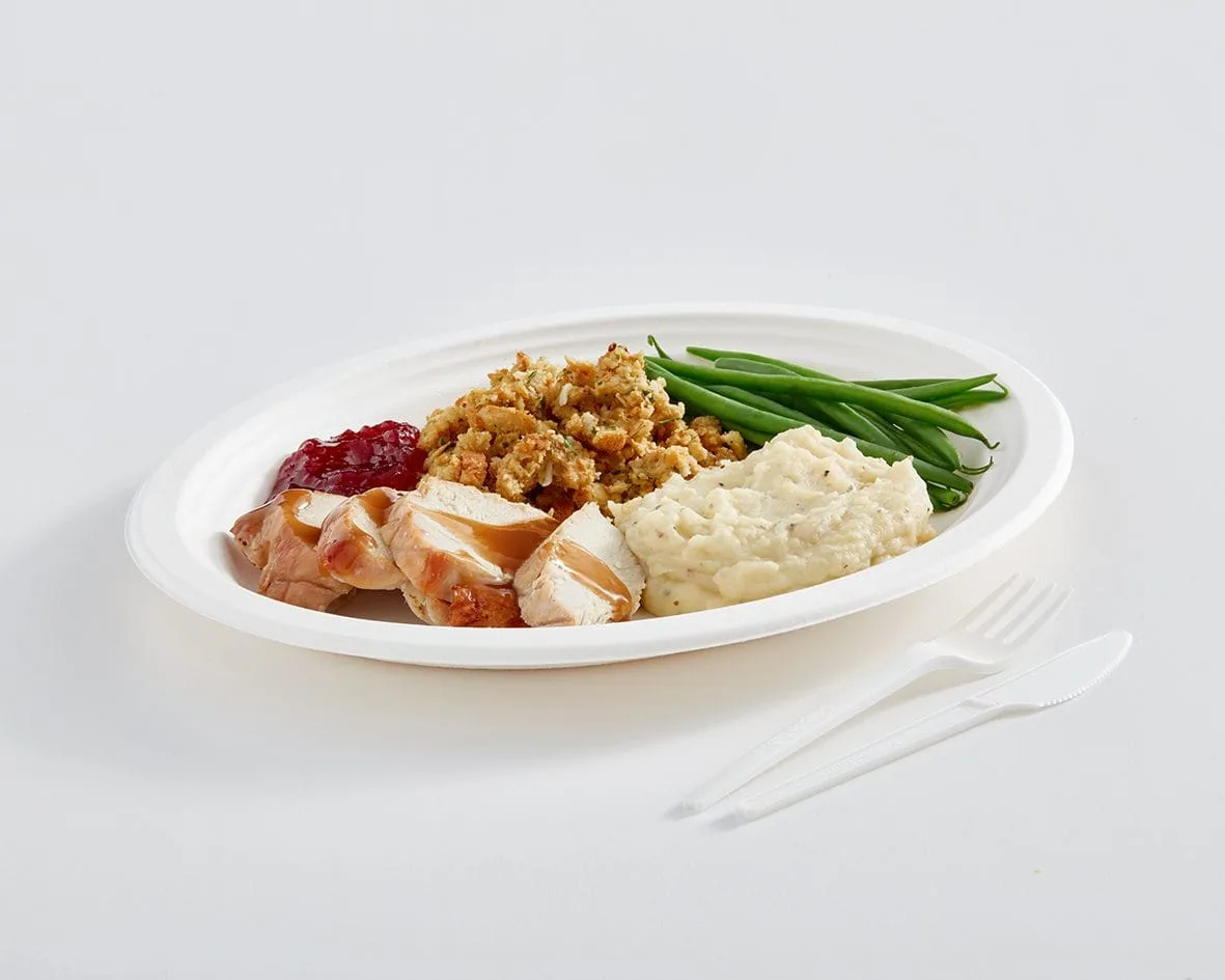 12.5" Oval Fibre Compostable Plate - Image 2