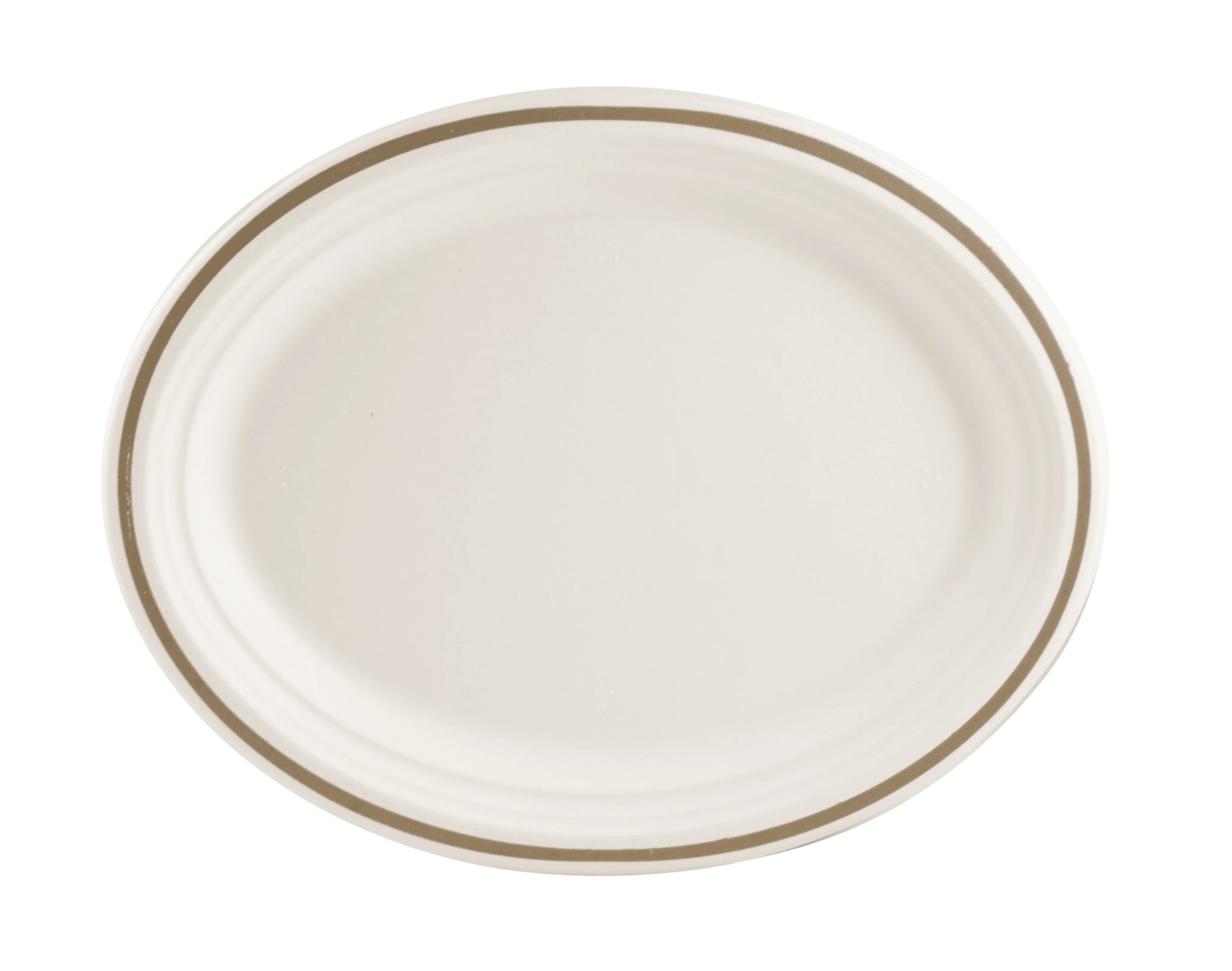 Elegance Collection / 12.5" Oval Plates, Gold Rim, Compostable Bagasse, Club Pack - Image 2