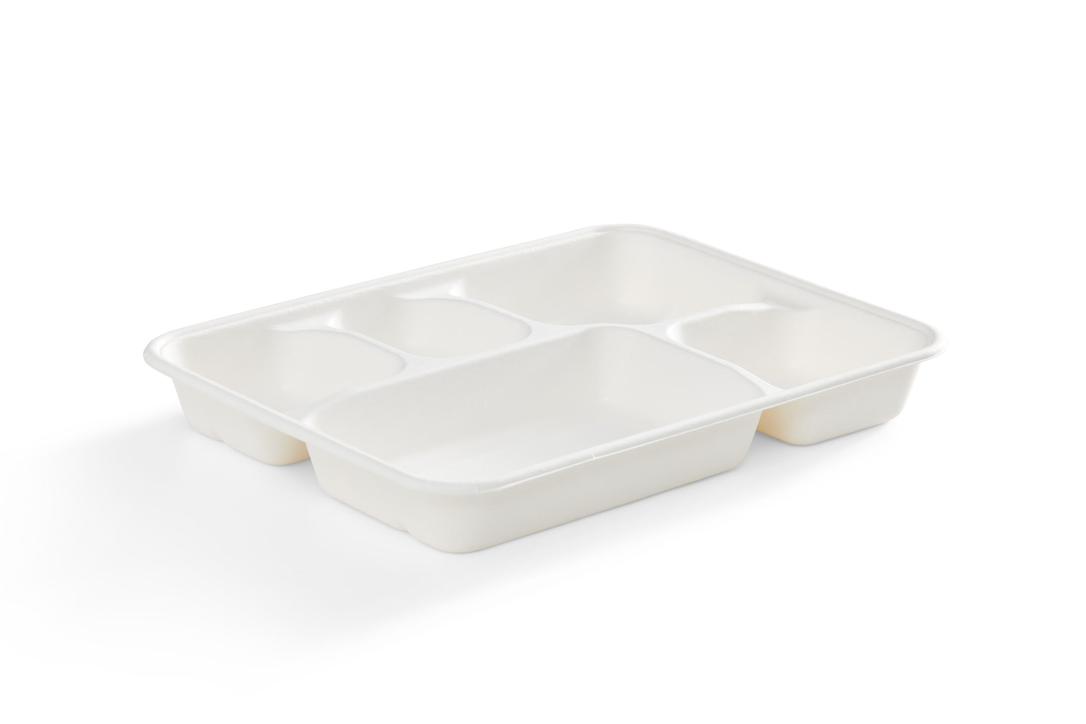 GoEco, Disposable, 5CP, Rectangular, Baggase, Meal Trays, Pack of 300
