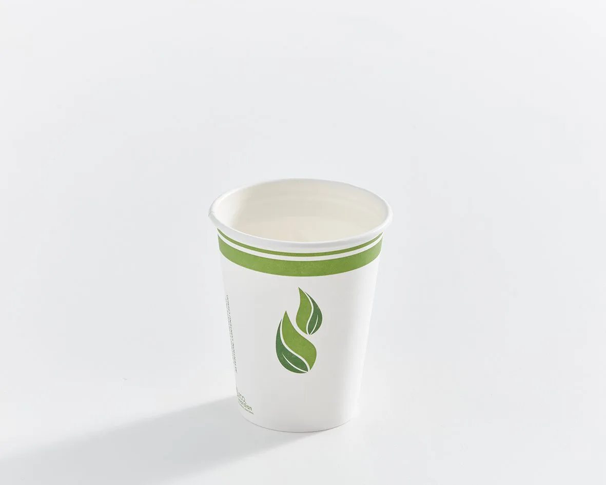 8 oz PLA-Lined Single Wall Paper Cup, Compostable, Qty 50