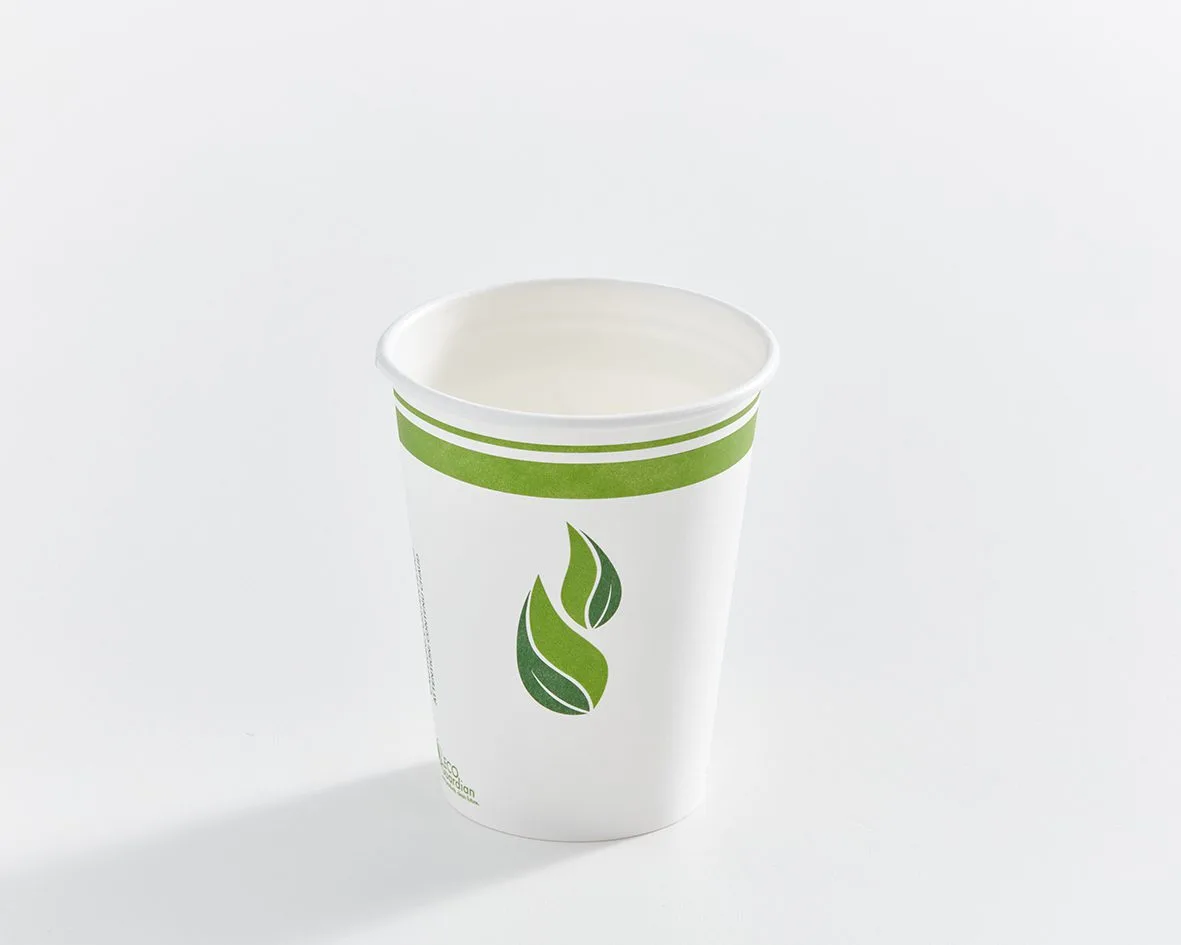 12 oz PLA-Lined Single Wall Paper Cup, Compostable, Qty 50
