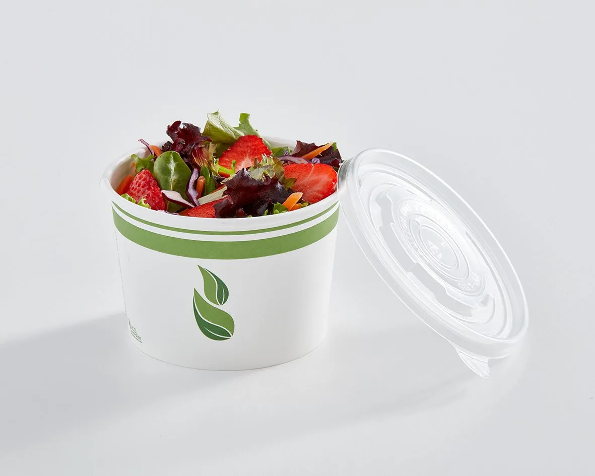 Clear PP Lid for 12-32 oz PLA Lined Paper Food Containers, Recyclable, Qty 25 - Image 2