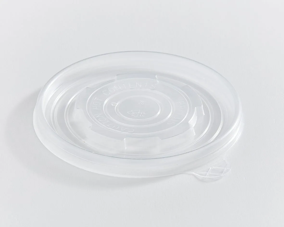 Clear PP Lid for 12-32 oz PLA Lined Paper Food Containers, Recyclable, Qty 25