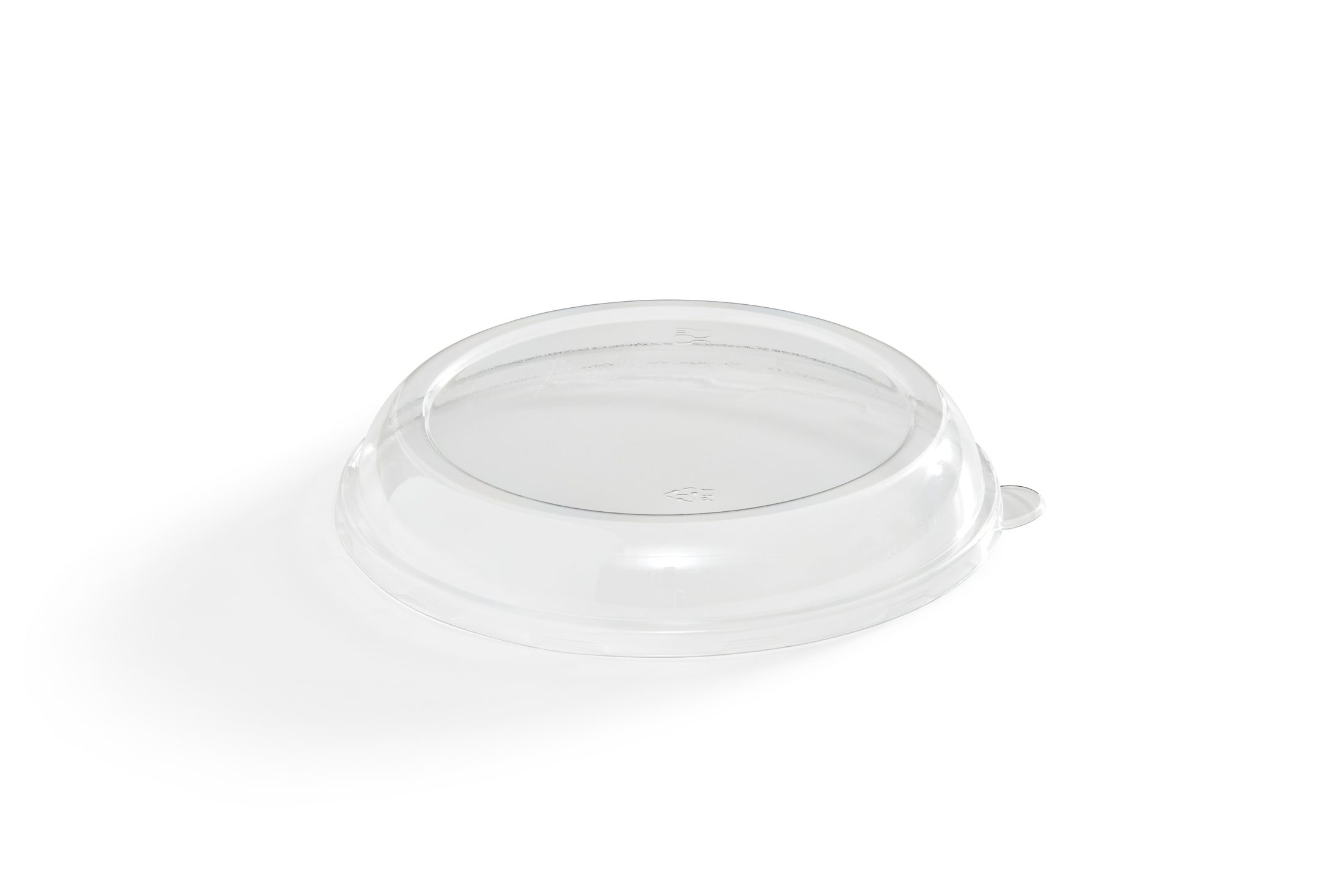 32 oz Clear, Dome PET Lid for Round Fibre Deep Wide Mouth Container