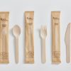 6.5" Wooden Fork, Knife & Spoon 24 Pc Retail Pack (8 Pcs Each) FSC 100% Certified - Image 2