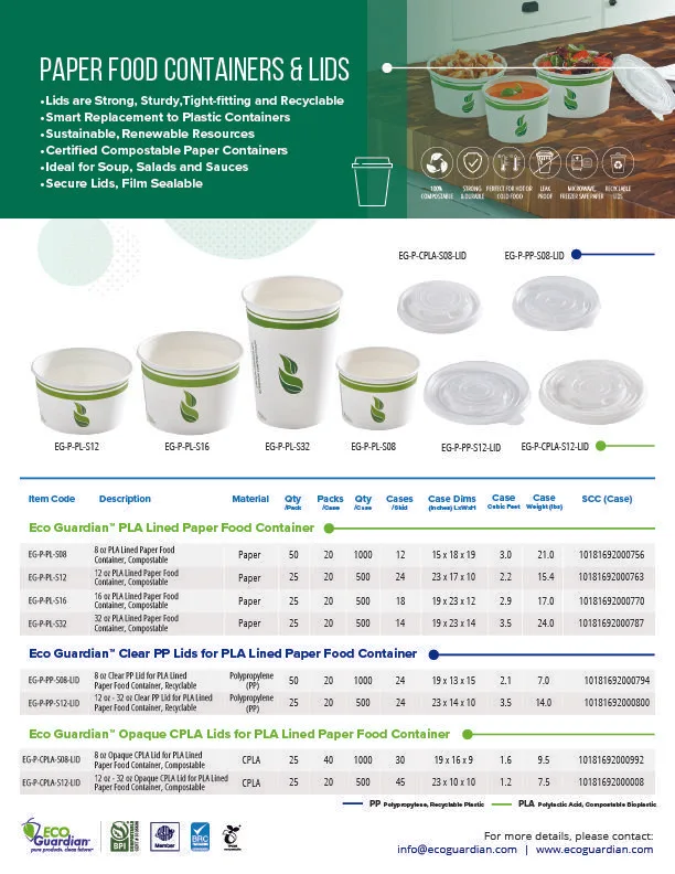 Clear PP Lid for 12-32 oz PLA Lined Paper Food Containers, Recyclable, Qty 25 - Image 3