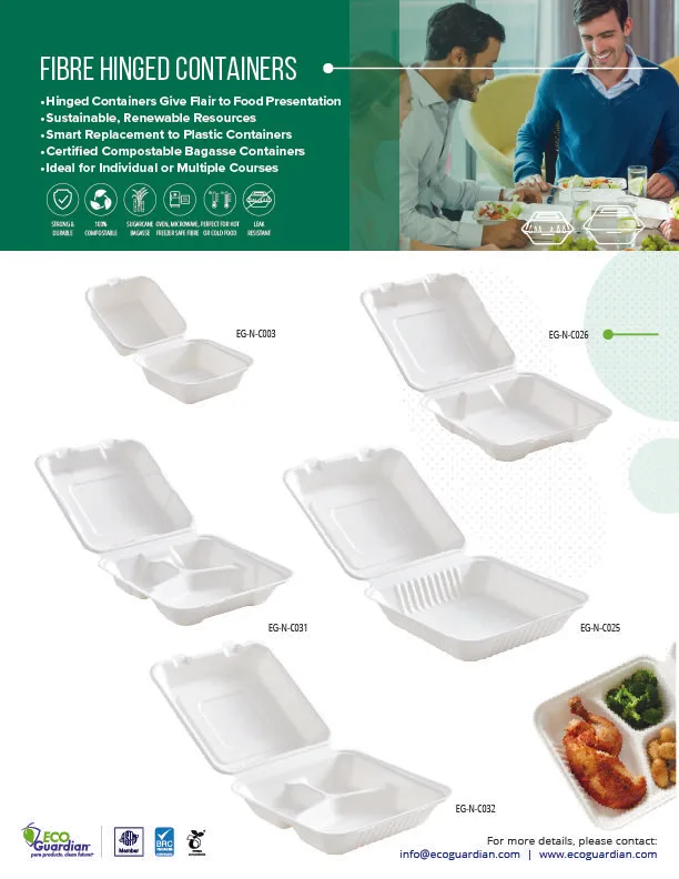 6" x 6" x 3" Fibre Hinged Lid Container - Image 3