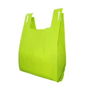 NWPP Medium Size T-Shirt Style Bag, Green, Recyclable (305x180x545 mm), QTY 10