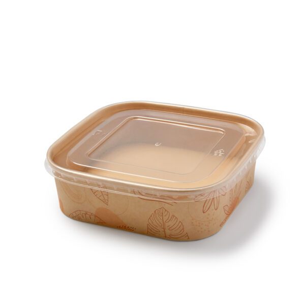 Square bamboo bowl lid