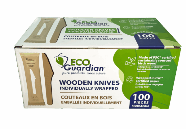 6.5" Wooden Knife, Individually Wrapped, Compostable, Qty 100 - FSC 100% Certified - Image 4